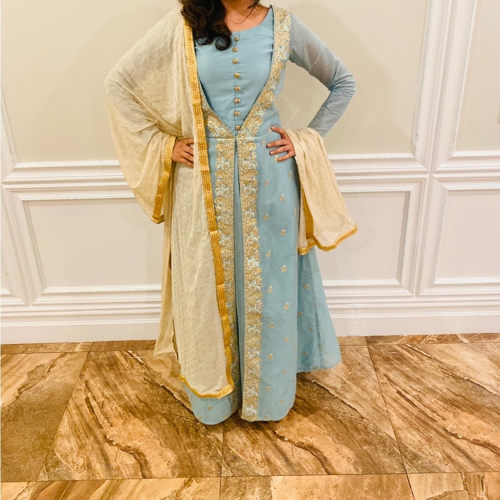 Blue Anarkali suit